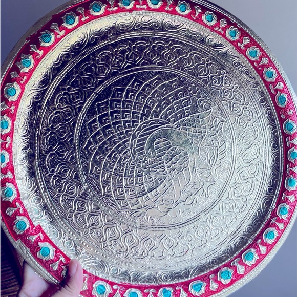 Combo Plastic plate in golden aluminium foil,wooden box with removable partition - Picture 7 of 8